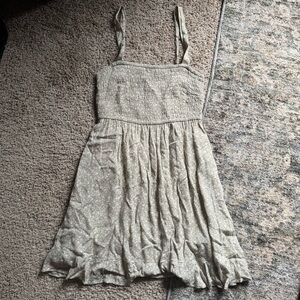Abercrombie Women's Light Olive Floral Smocked Sundress
